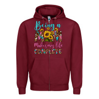 Burgundy being a mom makes my life complete Zipper Hoodie - Artiststas