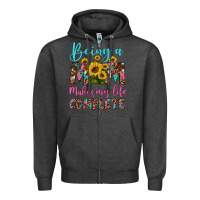 Charcoal Heather being a mom makes my life complete Zipper Hoodie - Artiststas