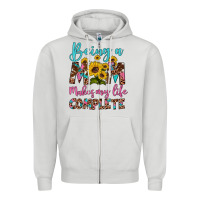 Dove Grey being a mom makes my life complete Zipper Hoodie - Artiststas