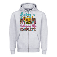 Heather Grey being a mom makes my life complete Zipper Hoodie - Artiststas