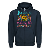 Navy being a mom makes my life complete Zipper Hoodie - Artiststas