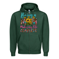 Sports Green being a mom makes my life complete Zipper Hoodie - Artiststas