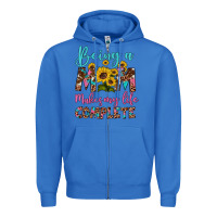 True Royal being a mom makes my life complete Zipper Hoodie - Artiststas