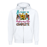 White being a mom makes my life complete Zipper Hoodie - Artiststas