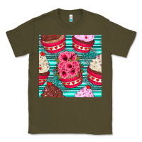 Army Green valentines day flower cupcakes and serape seamless pattern Classic Tee - BundleAndBundleShop