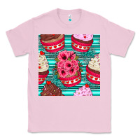 Bubblegum Pink valentines day flower cupcakes and serape seamless pattern Classic Tee - BundleAndBundleShop