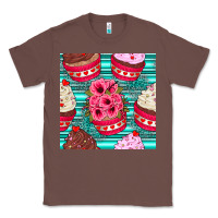 Chestnut valentines day flower cupcakes and serape seamless pattern Classic Tee - BundleAndBundleShop