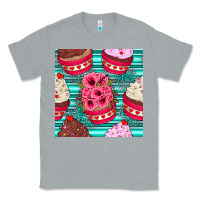 Heather Grey valentines day flower cupcakes and serape seamless pattern Classic Tee - BundleAndBundleShop