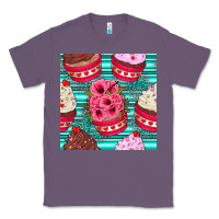 Lavender valentines day flower cupcakes and serape seamless pattern Classic Tee - BundleAndBundleShop