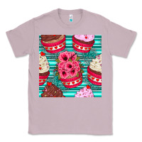 Lilac valentines day flower cupcakes and serape seamless pattern Classic Tee - BundleAndBundleShop