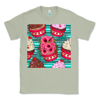 Matcha valentines day flower cupcakes and serape seamless pattern Classic Tee - BundleAndBundleShop