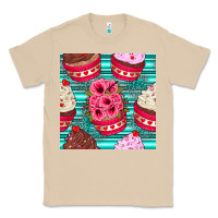 Mushroom valentines day flower cupcakes and serape seamless pattern Classic Tee - BundleAndBundleShop
