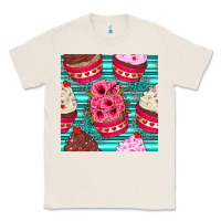 Natural valentines day flower cupcakes and serape seamless pattern Classic Tee - BundleAndBundleShop
