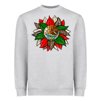 Heather Grey mexican flag sunflower Heavyweight Sweatshirt - Zillion Design Studio