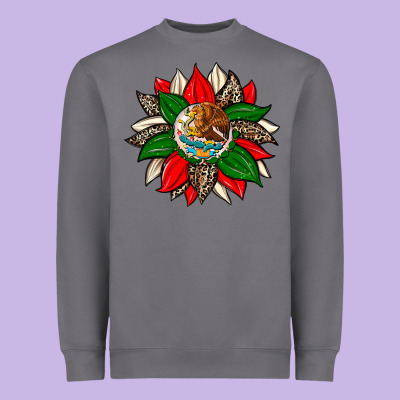 Mexican Flag Sunflower Heavyweight Sweatshirt Designed By Zillion Design Studio