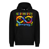 Black neurodiversity awareness Premium Hoodie - LillyAllenDesigns