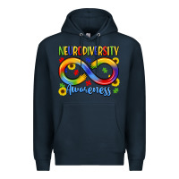 Navy neurodiversity awareness Premium Hoodie - LillyAllenDesigns