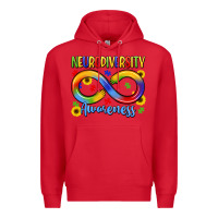 Red neurodiversity awareness Premium Hoodie - LillyAllenDesigns