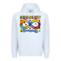 White neurodiversity awareness Premium Hoodie - LillyAllenDesigns