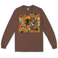 Chestnut cross sunflower butterfly Long Sleeve Tee - JahusDesignShop