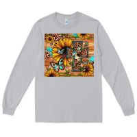 Moon Dust cross sunflower butterfly Long Sleeve Tee - JahusDesignShop