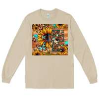 Mushroom cross sunflower butterfly Long Sleeve Tee - JahusDesignShop