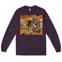 Plum cross sunflower butterfly Long Sleeve Tee - JahusDesignShop