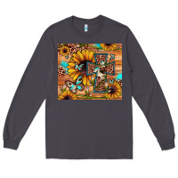 Smoke cross sunflower butterfly Long Sleeve Tee - JahusDesignShop