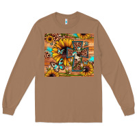 Toasted Coconut cross sunflower butterfly Long Sleeve Tee - JahusDesignShop