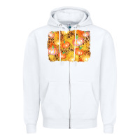 White fall pumpkin background Zipper Hoodie - AdoDesignShop