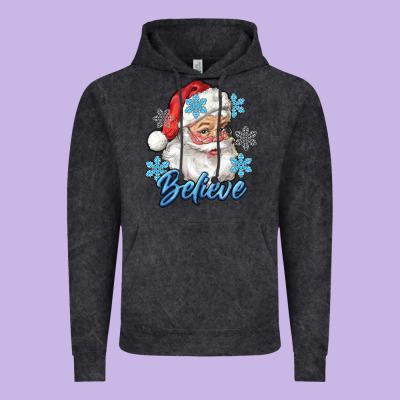 Santa Blue Believe Vintage Hoodie Designed By Ranaportraitstore