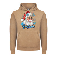 Vintage Coffee santa blue believe Vintage Hoodie - RanaPortraitStore