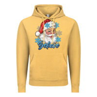 Vintage Mustard santa blue believe Vintage Hoodie - RanaPortraitStore