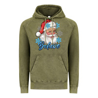 Vintage Olive santa blue believe Vintage Hoodie - RanaPortraitStore