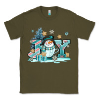 Army Green cute coffeecup snowmanand joy Classic Tee - AdoDesignShop