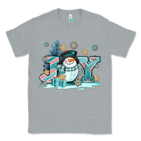 Heather Grey cute coffeecup snowmanand joy Classic Tee - AdoDesignShop