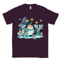 Plum cute coffeecup snowmanand joy Classic Tee - AdoDesignShop