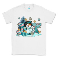 White cute coffeecup snowmanand joy Classic Tee - AdoDesignShop