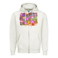 Oatmeal Heather colourful pumpkin background Zipper Hoodie - AdoDesignShop