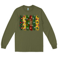 Army Green christmas brushstroke Long Sleeve Tee - BundleAndBundleShop