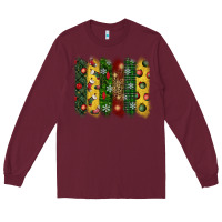 Burgundy christmas brushstroke Long Sleeve Tee - BundleAndBundleShop