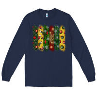 Navy christmas brushstroke Long Sleeve Tee - BundleAndBundleShop