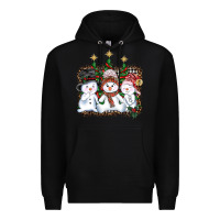 Black christmas snowman Premium Hoodie - AdoDesignShop