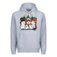 Heather Grey christmas snowman Premium Hoodie - AdoDesignShop