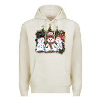 Oatmeal Heather christmas snowman Premium Hoodie - AdoDesignShop