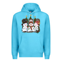 Ocean Blue christmas snowman Premium Hoodie - AdoDesignShop