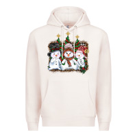 Pale Pink christmas snowman Premium Hoodie - AdoDesignShop
