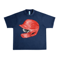Navy red baseball batting helmet fa element Urban Heavy Tee - FaDigitalArtStudio