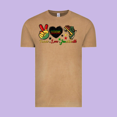 Peace Love Juneteenth 1865 Vintage Tee Designed By Hra Design Shop
