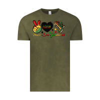 Vintage Olive peace love juneteenth 1865 Vintage Tee - HRA Design Shop